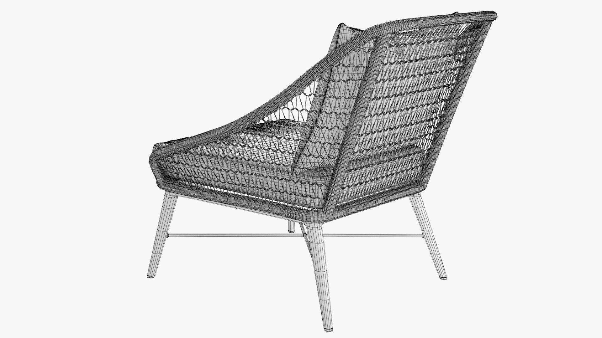 Tupo Slate Gray Lounge Chair Low-poly 3D model_13