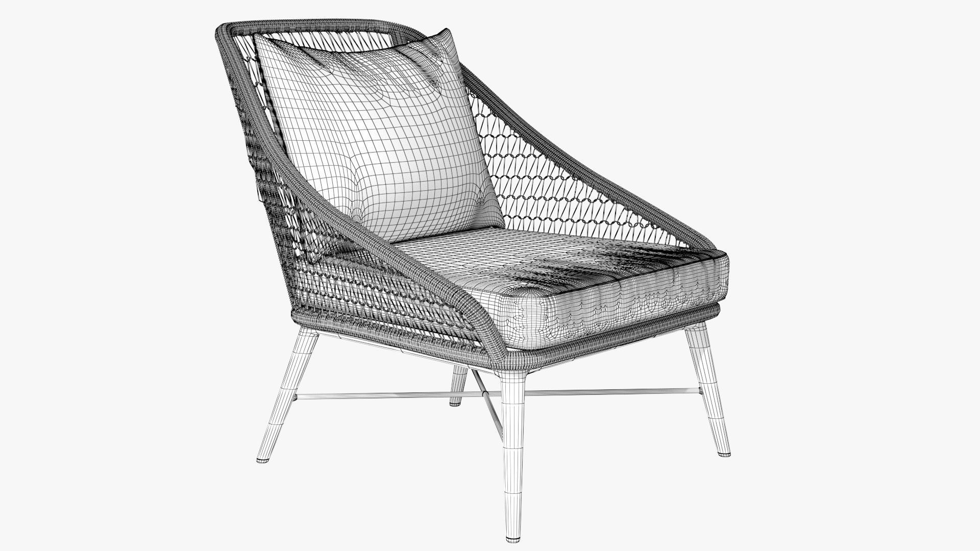 Tupo Slate Gray Lounge Chair Low-poly 3D model_16