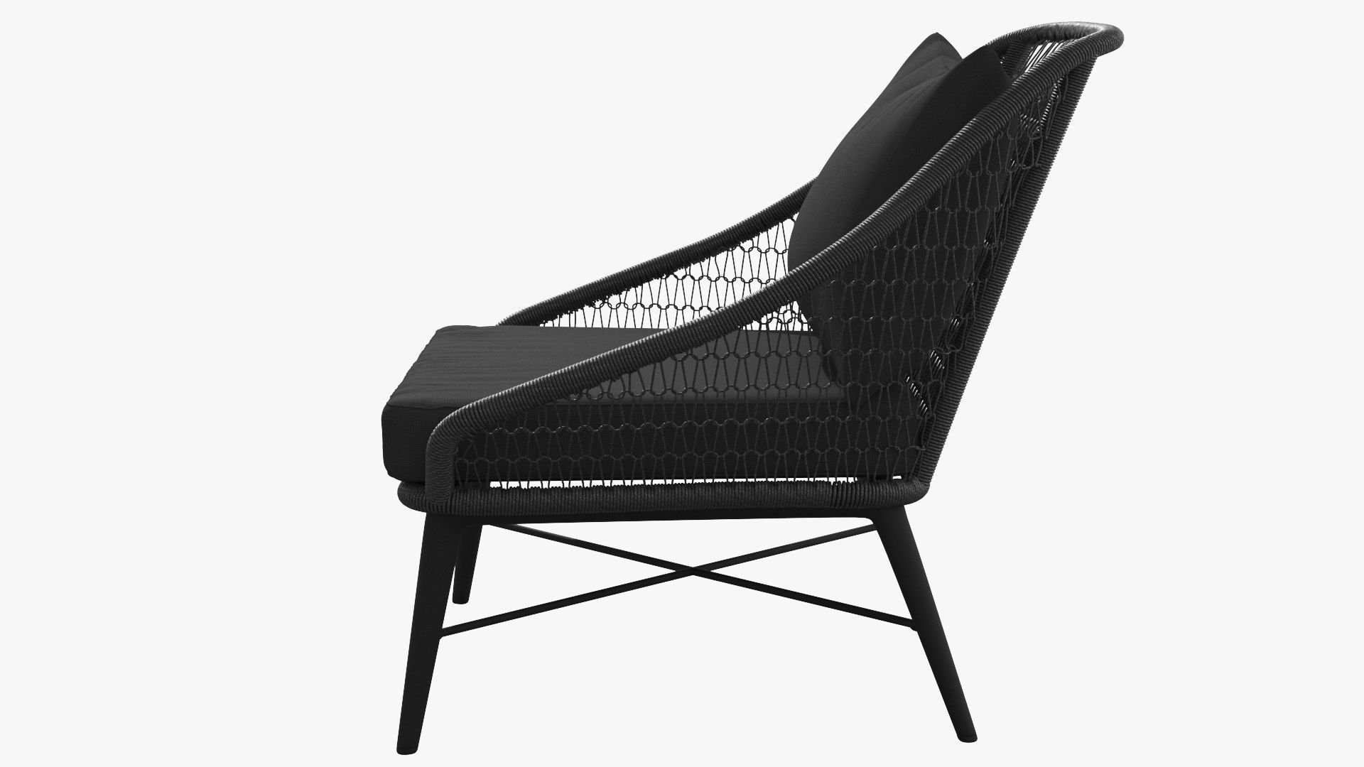 Tupo Slate Gray Lounge Chair Low-poly 3D model_5