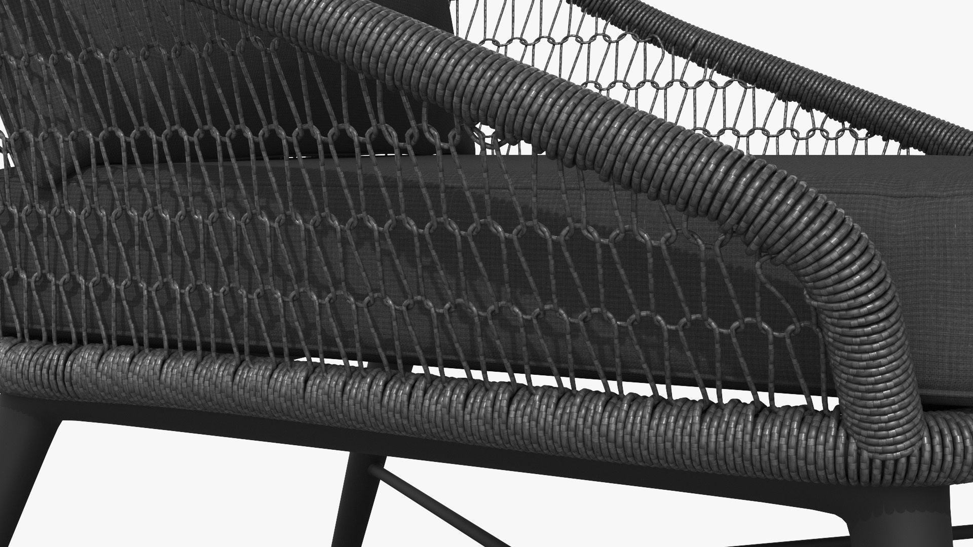 Tupo Slate Gray Lounge Chair Low-poly 3D model_8