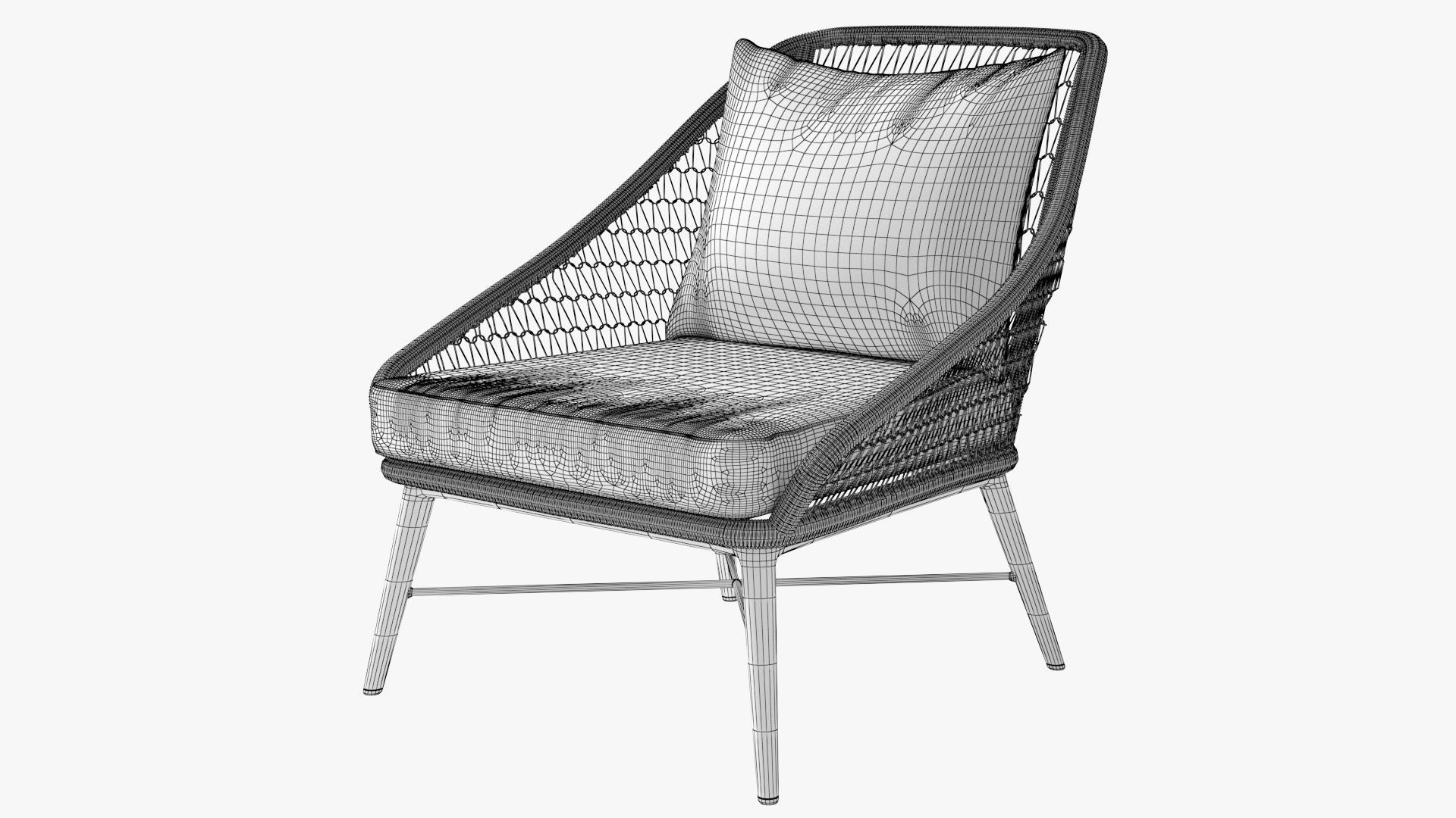 Tupo Slate Gray Lounge Chair Low-poly 3D model_18