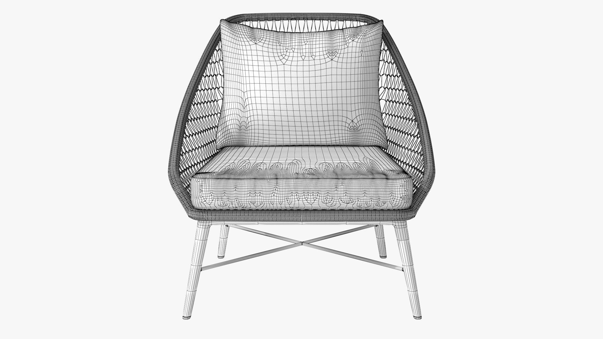 Tupo Slate Gray Lounge Chair Low-poly 3D model_17