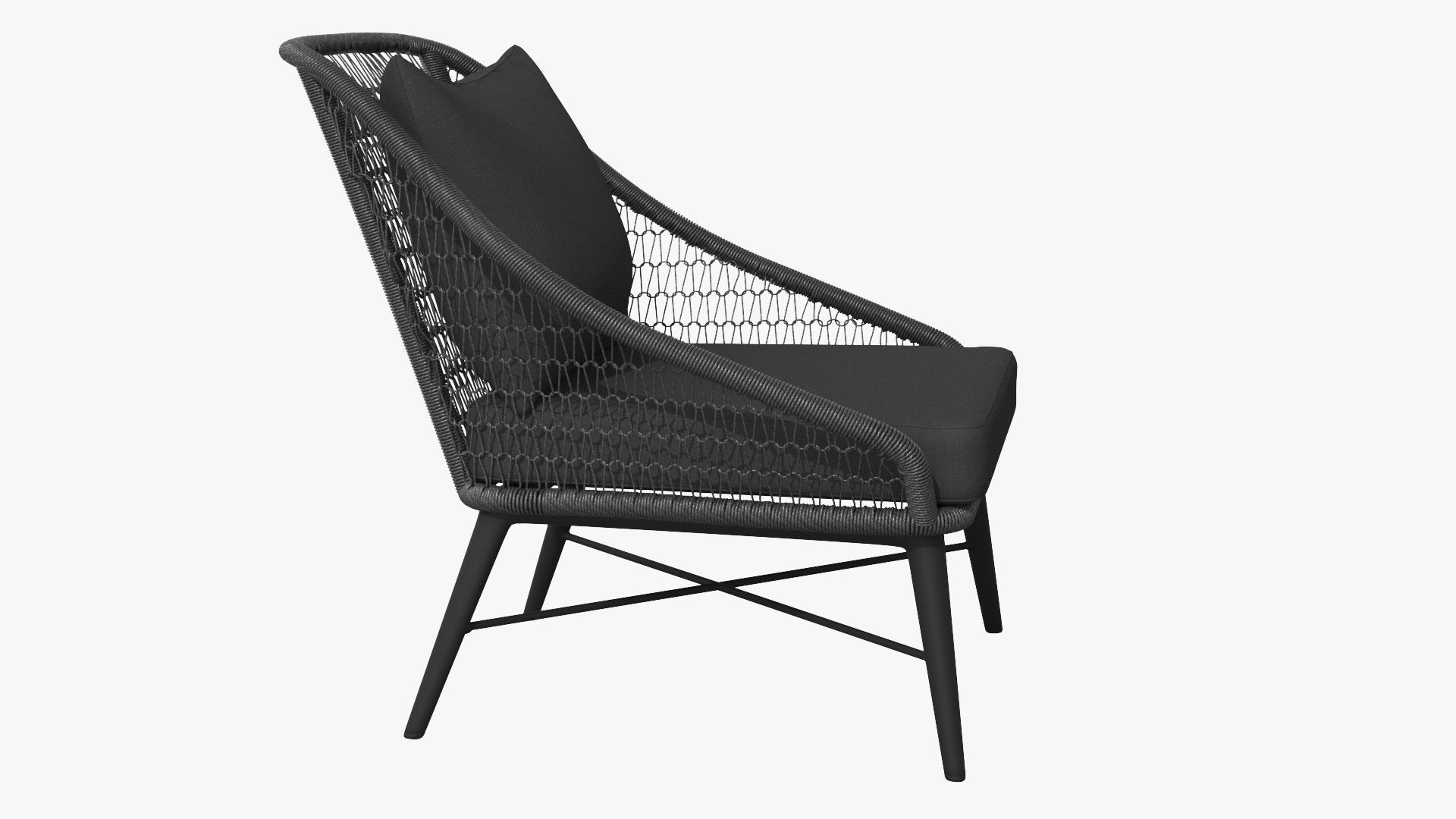 Tupo Slate Gray Lounge Chair Low-poly 3D model_21