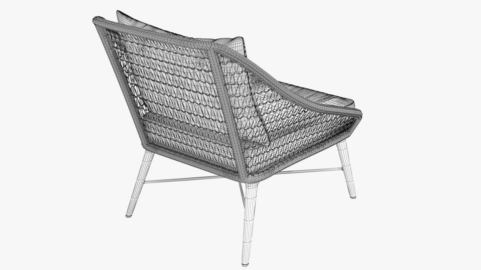Tupo Slate Gray Lounge Chair Low-poly 3D model_12