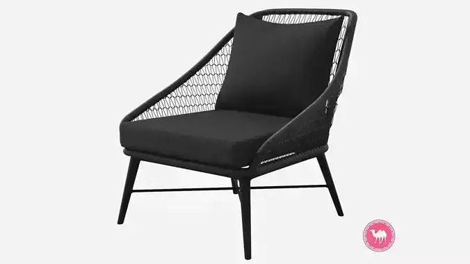 Tupo Slate Gray Lounge Chair Low-poly 3D model