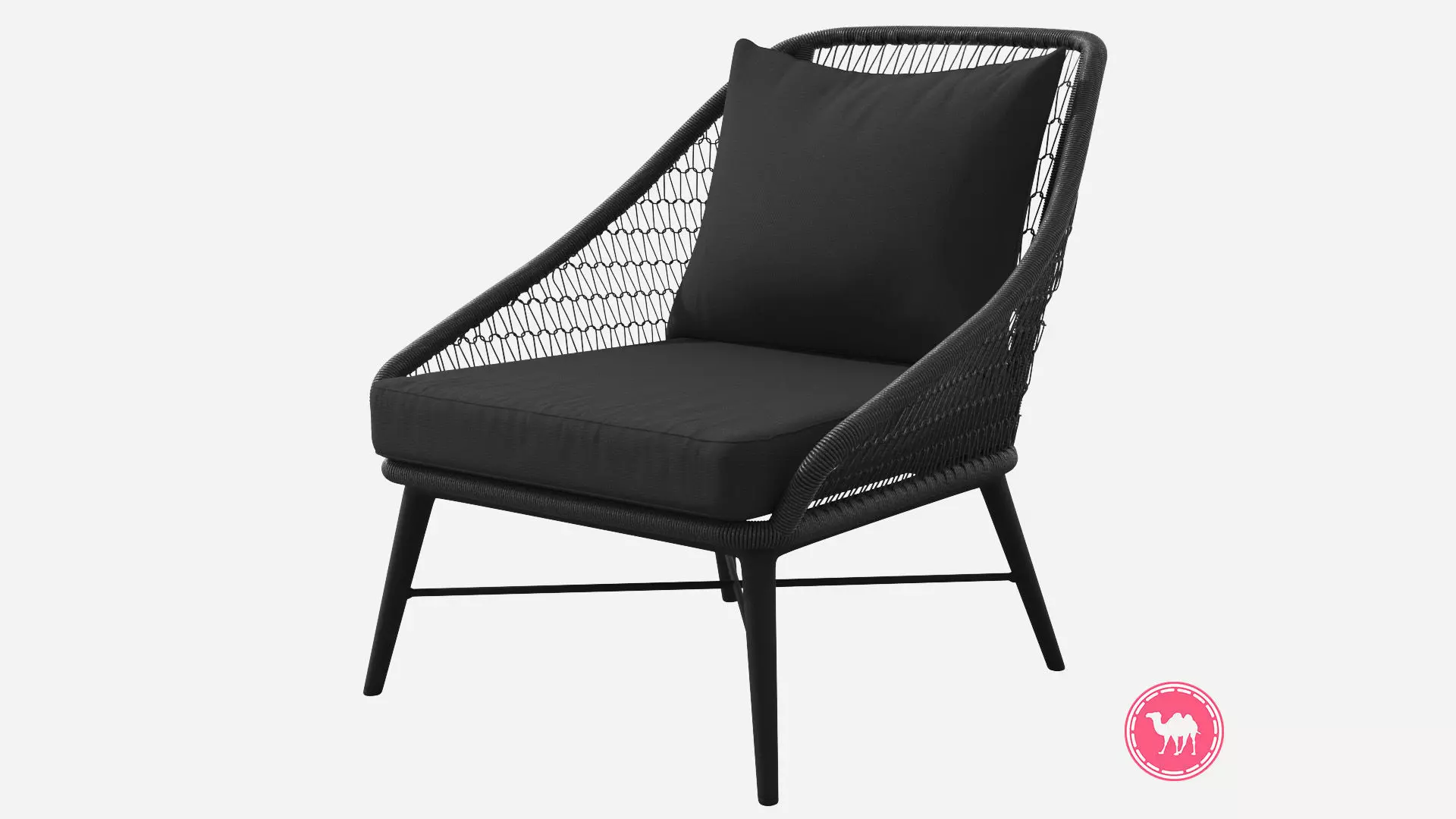 Tupo Slate Gray Lounge Chair Low-poly 3D model_0