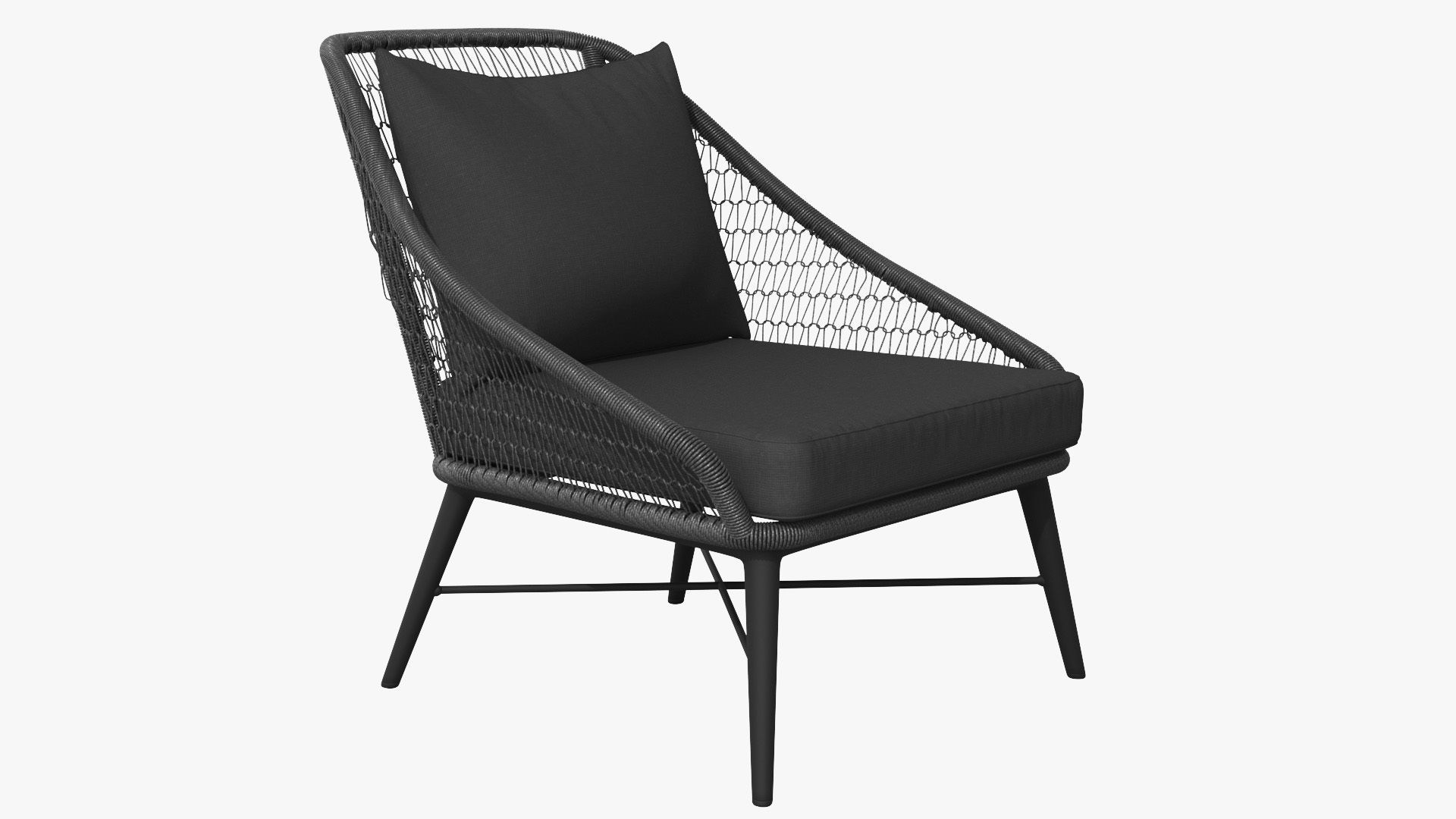 Tupo Slate Gray Lounge Chair Low-poly 3D model_3