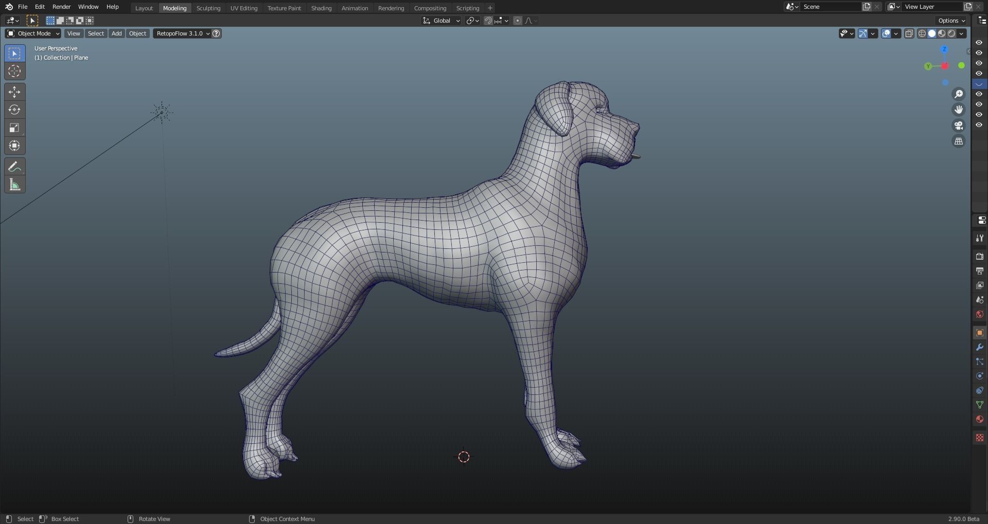 GREAT DANE Low-poly 3D model_1