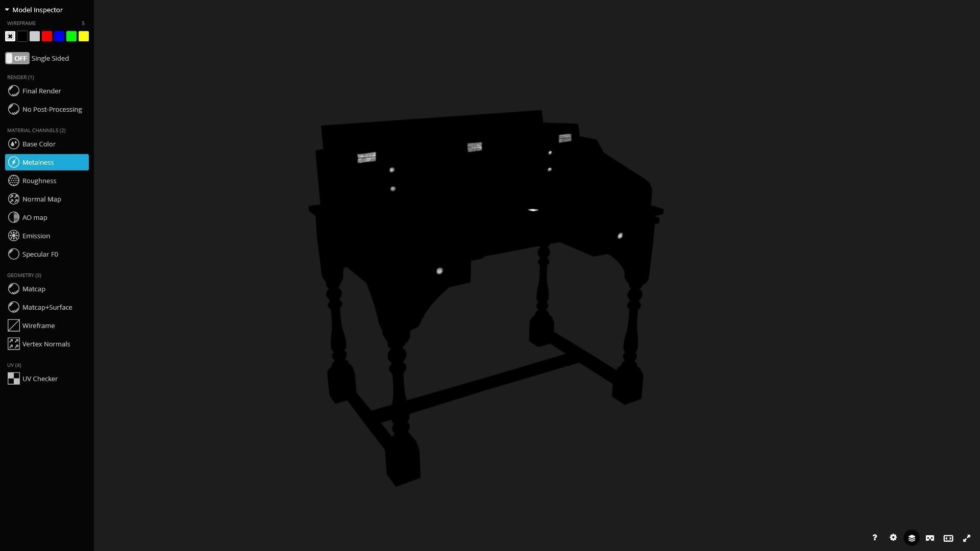 Old Writing Desk - Game Ready Low-poly 3D model_8