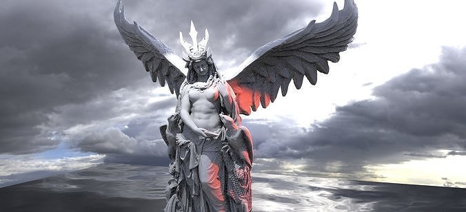 Master of Eagles Angelic statue 3D model