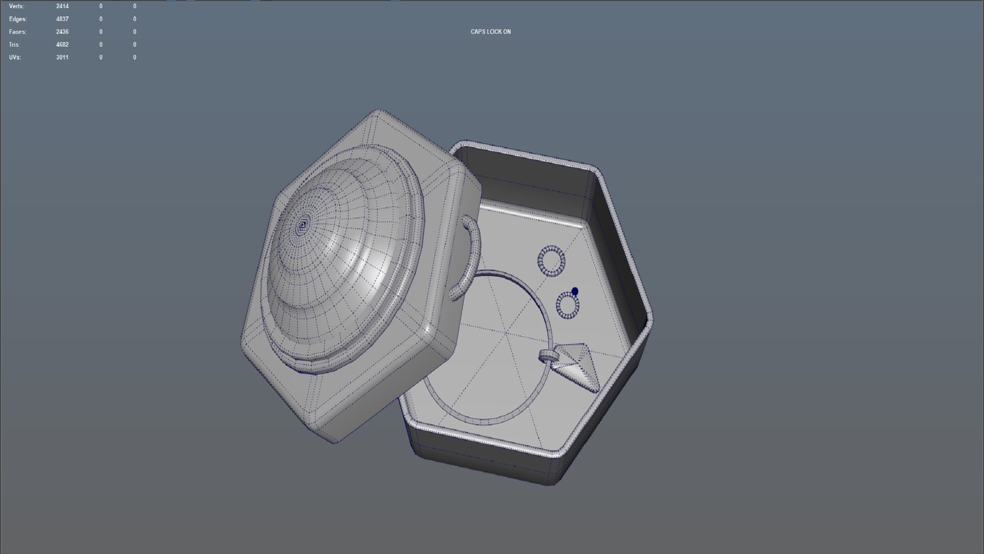 Vintage retro jewelry box PBR low-poly 3D model  Low-poly 3D model_5