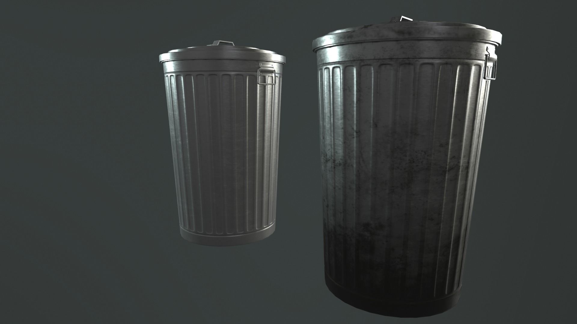 RecycleBin lowpoly trash cans Low-poly 3D model_4