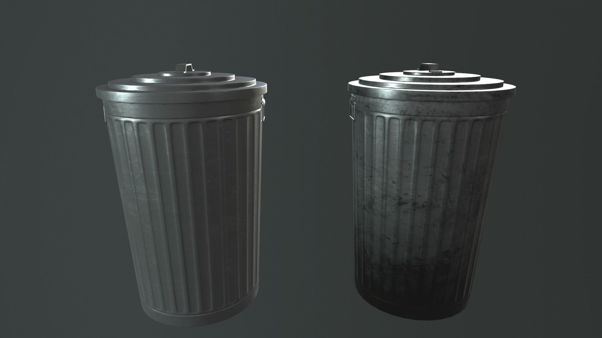 RecycleBin lowpoly trash cans Low-poly 3D model_5