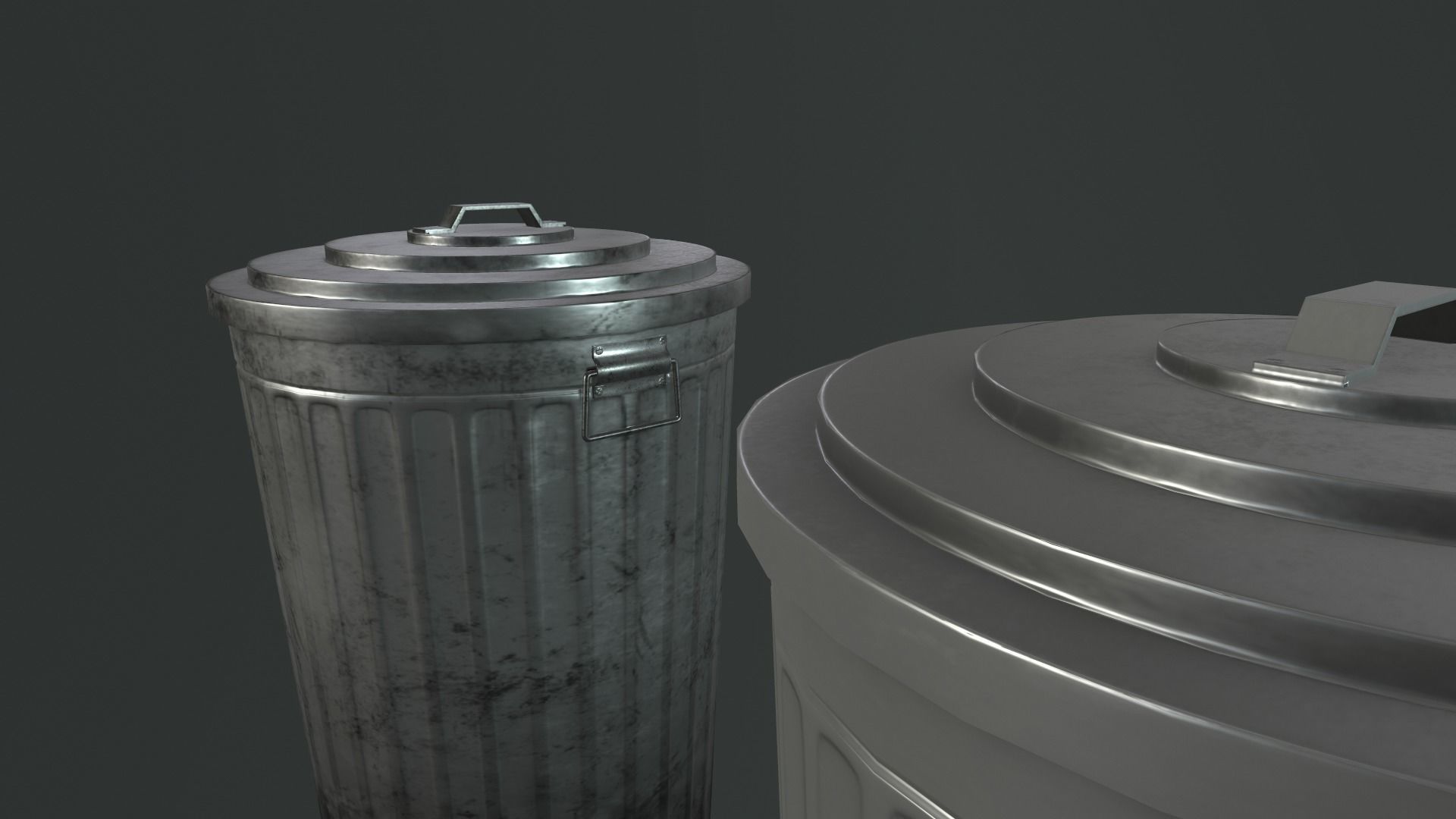 RecycleBin lowpoly trash cans Low-poly 3D model_7