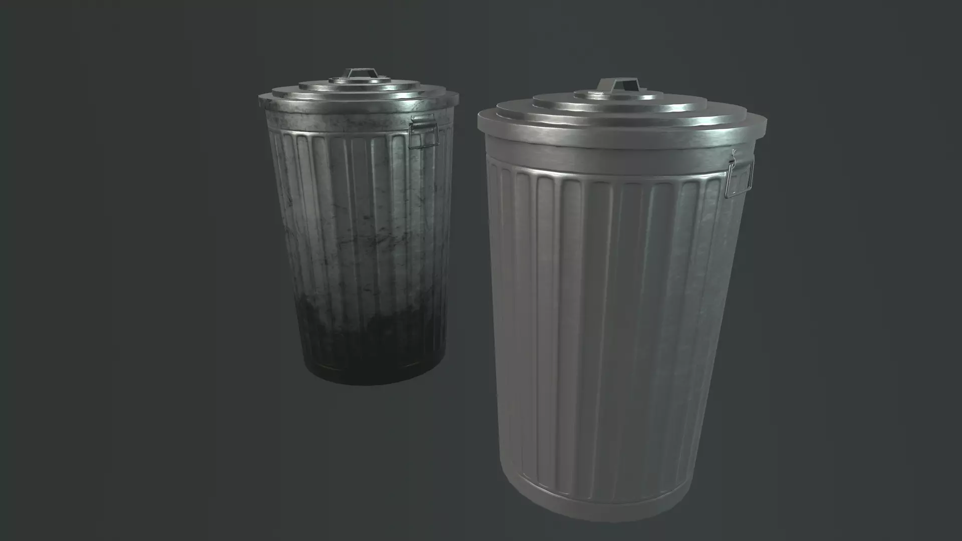 RecycleBin lowpoly trash cans Low-poly 3D model_0