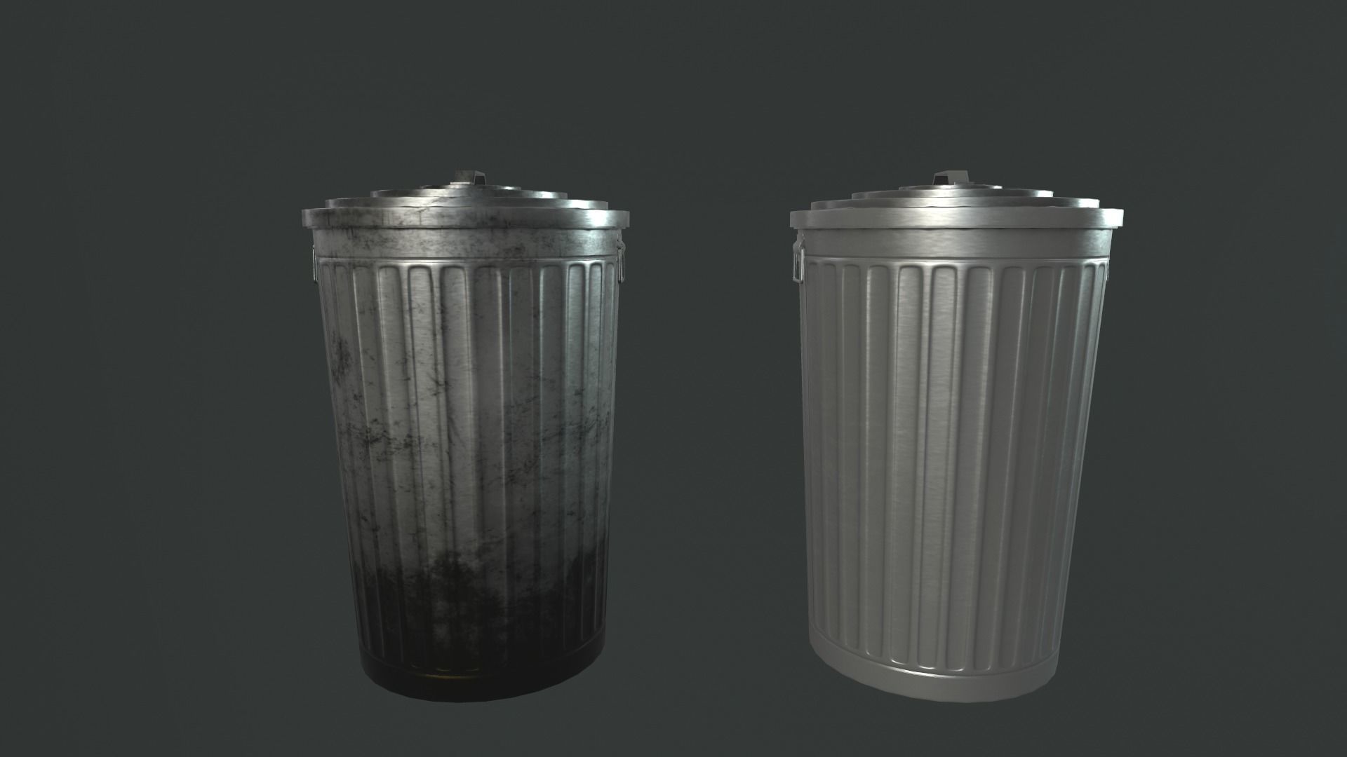 RecycleBin lowpoly trash cans Low-poly 3D model_2