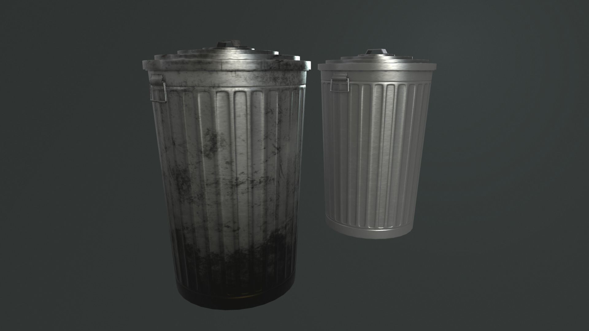 RecycleBin lowpoly trash cans Low-poly 3D model_3