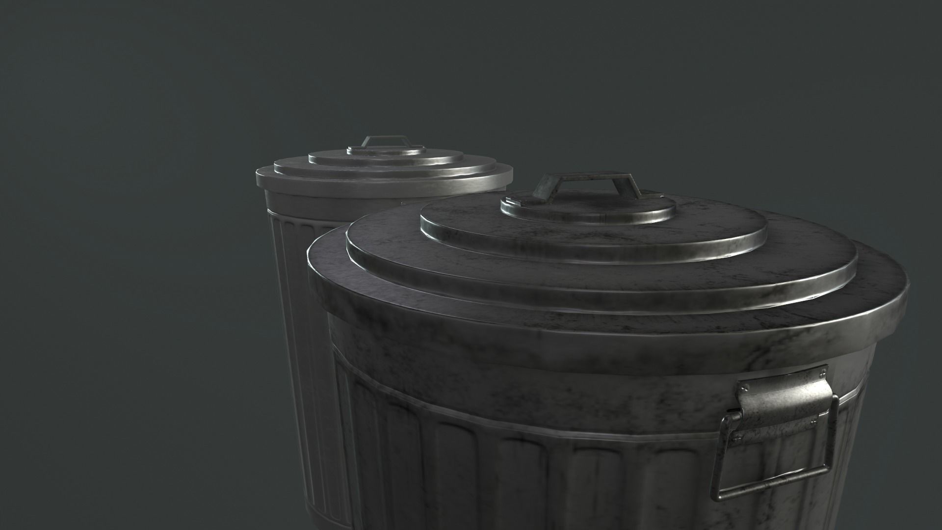 RecycleBin lowpoly trash cans Low-poly 3D model_8