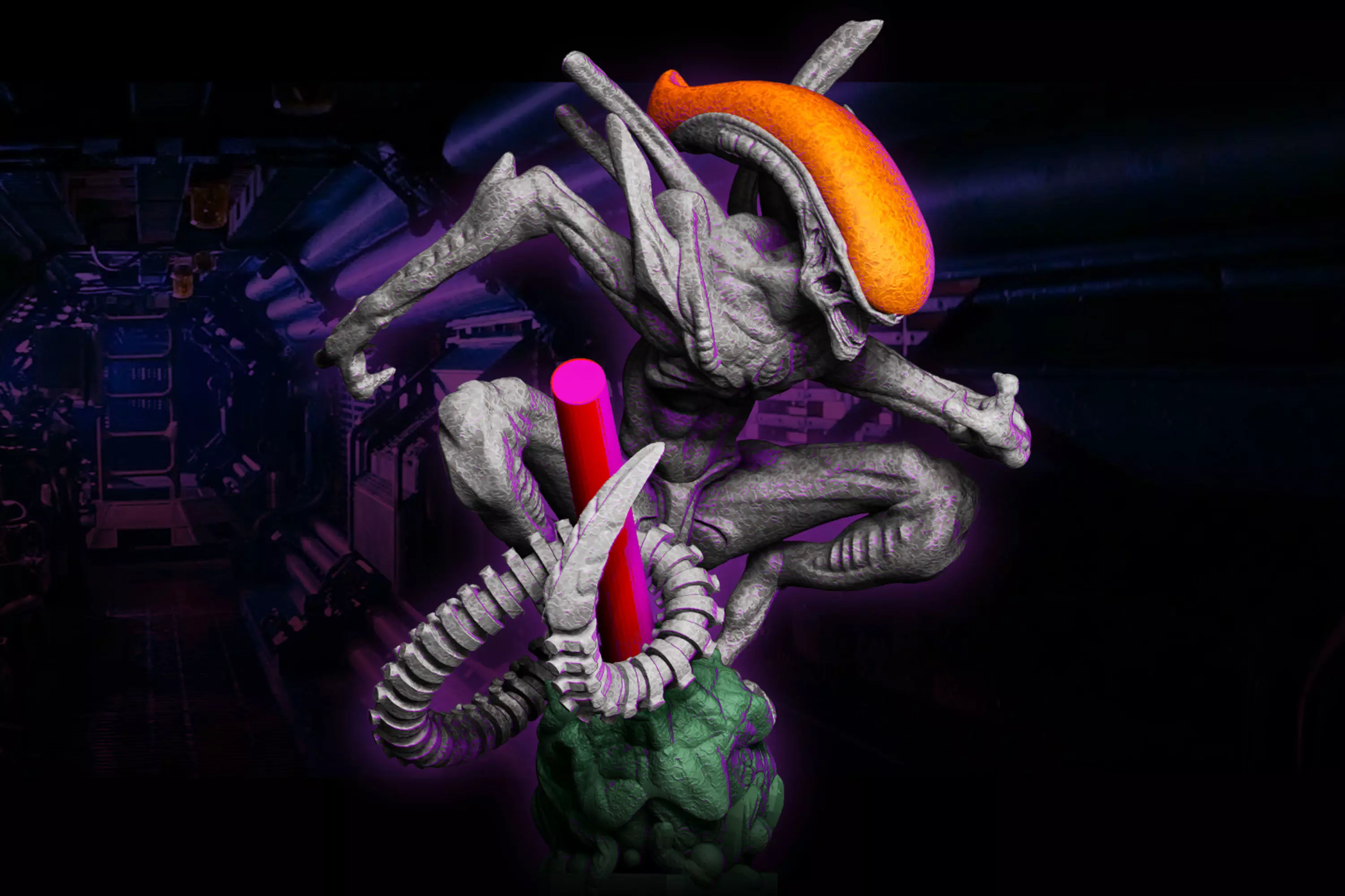 ALIEN XENOMORPH PEN HOLDER 3D print model