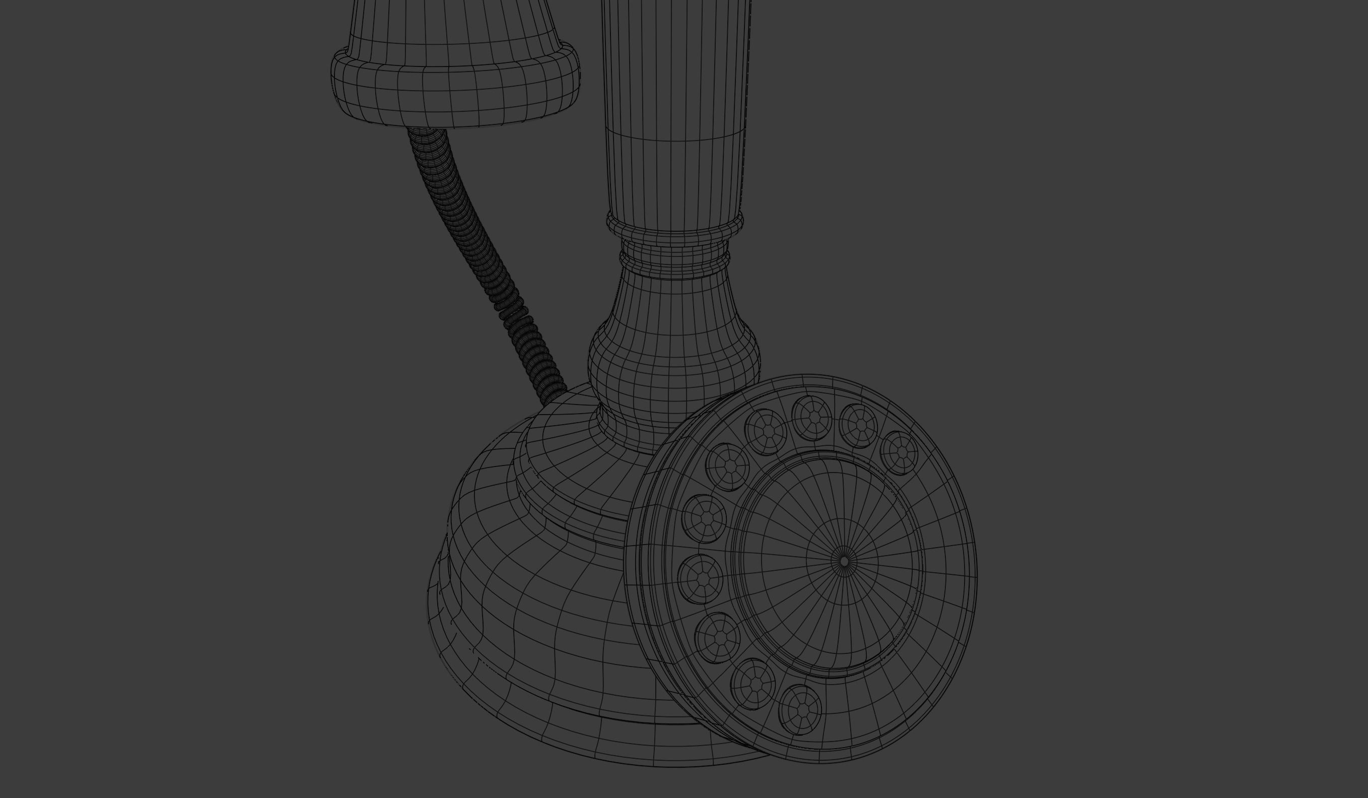 Old antique phone 3D model_11