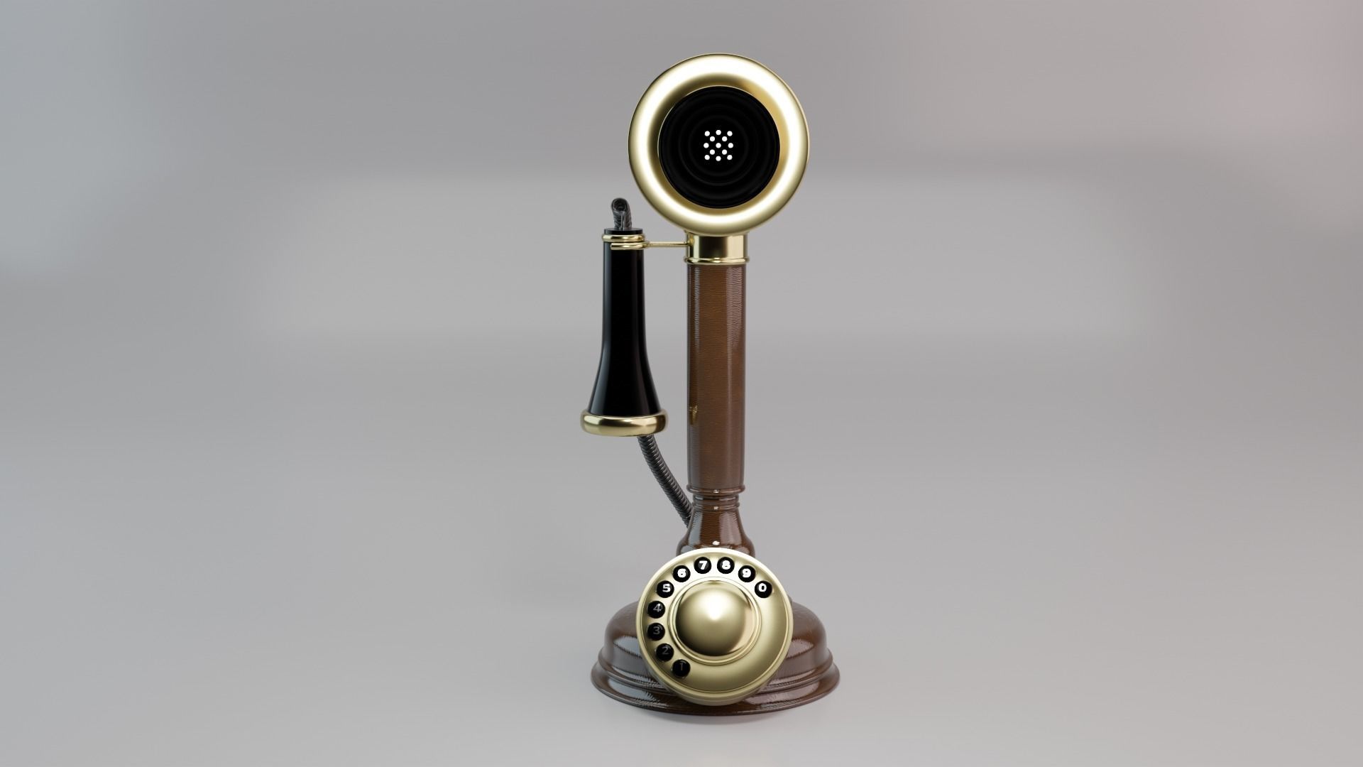 Old antique phone 3D model_1