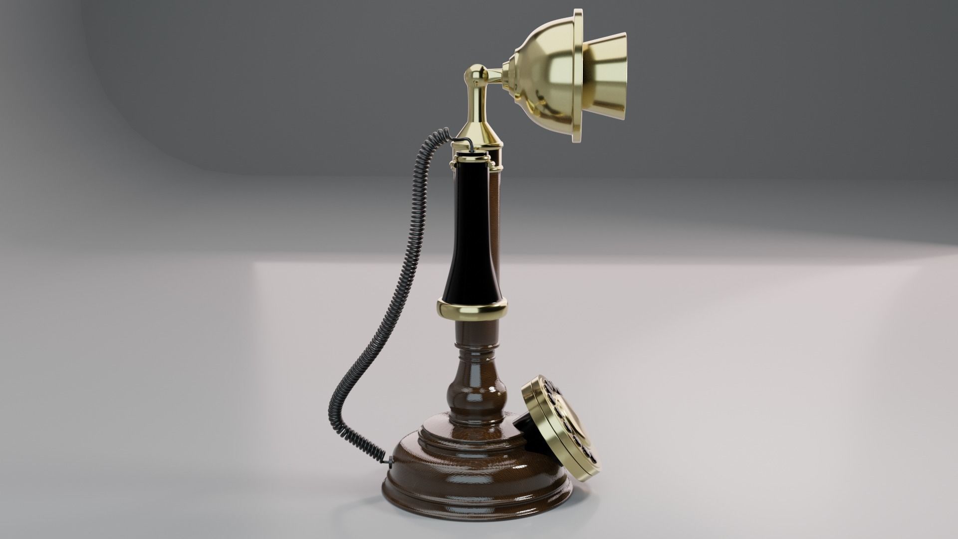 Old antique phone 3D model_3