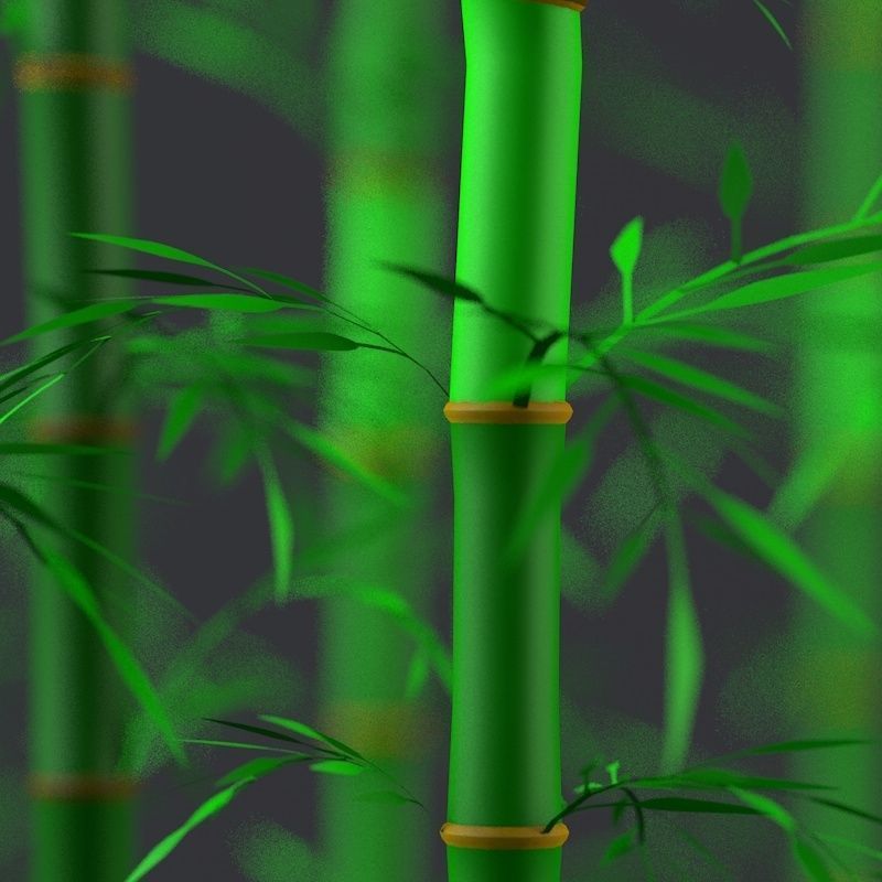 Bamboo Low-poly 3D model_6