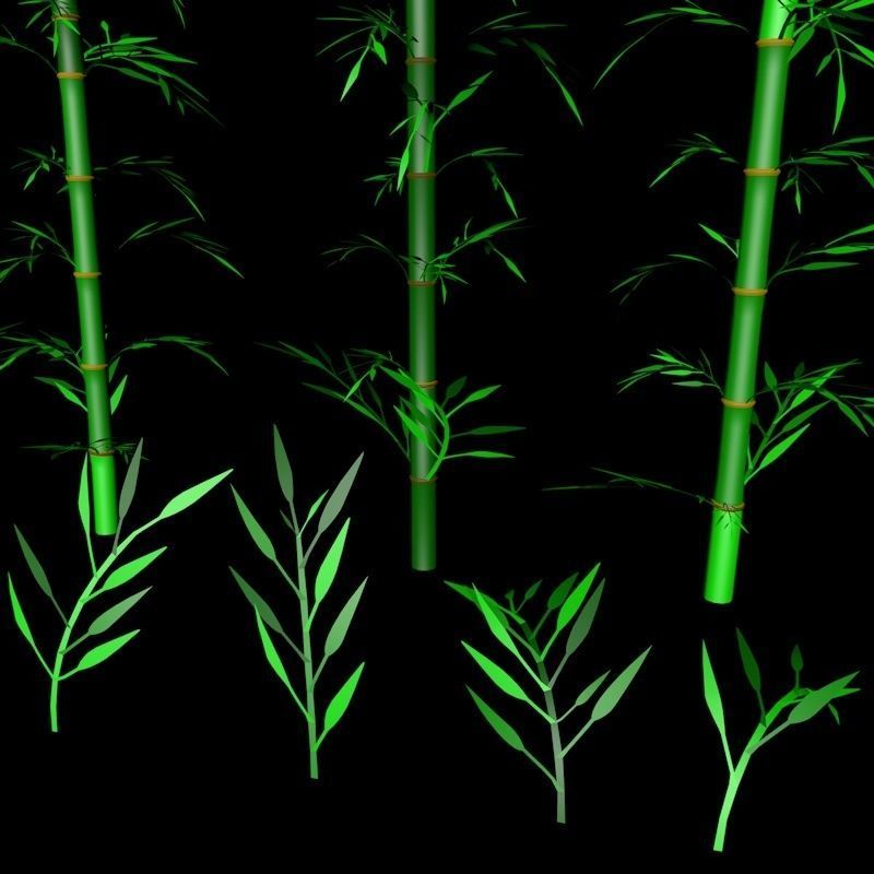 Bamboo Low-poly 3D model_11