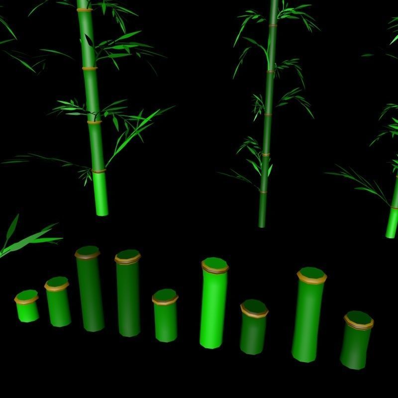 Bamboo Low-poly 3D model_10