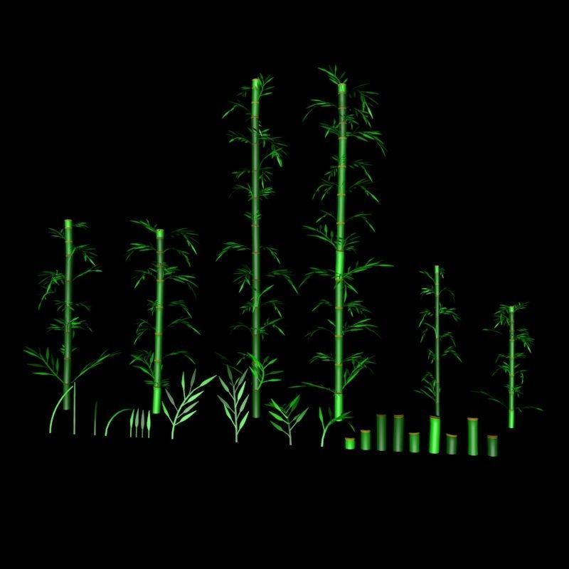 Bamboo Low-poly 3D model_8