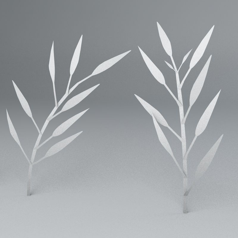 Bamboo Low-poly 3D model_25