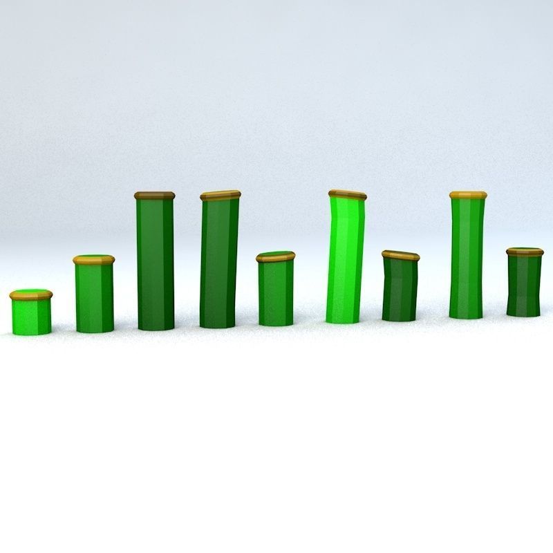 Bamboo Low-poly 3D model_15