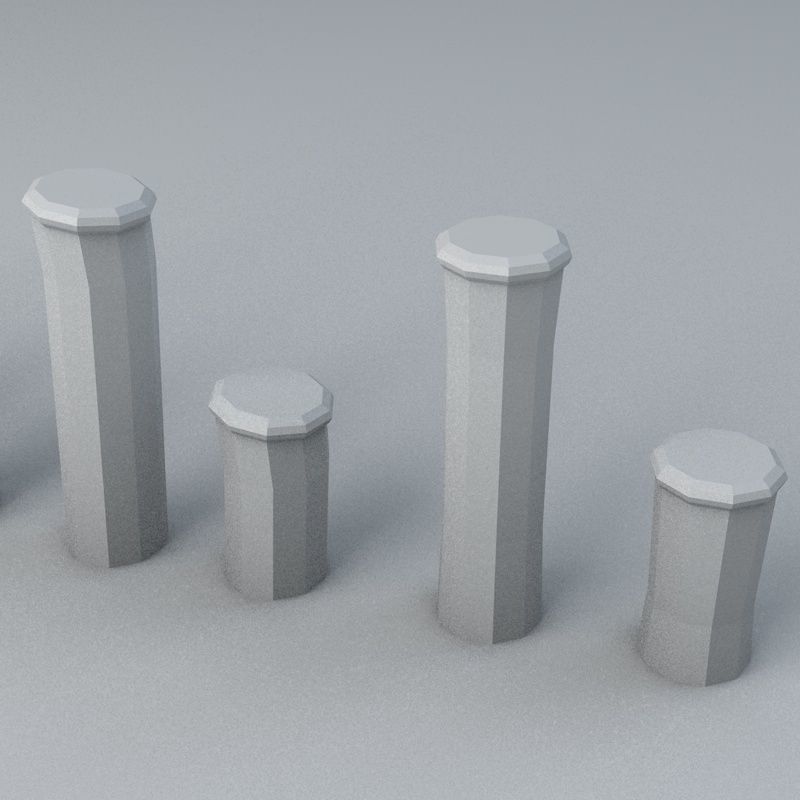 Bamboo Low-poly 3D model_31