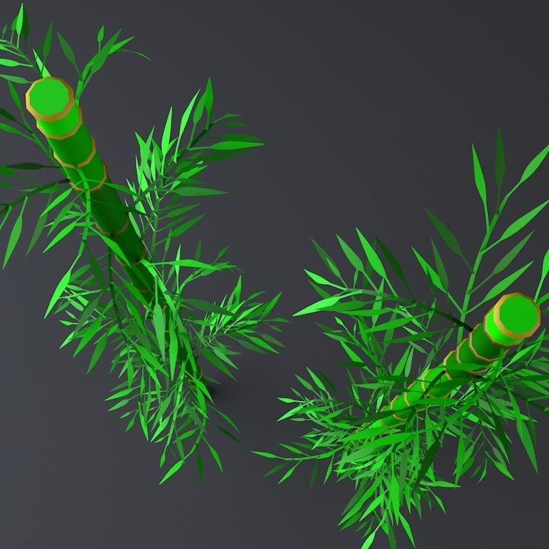 Bamboo Low-poly 3D model_4