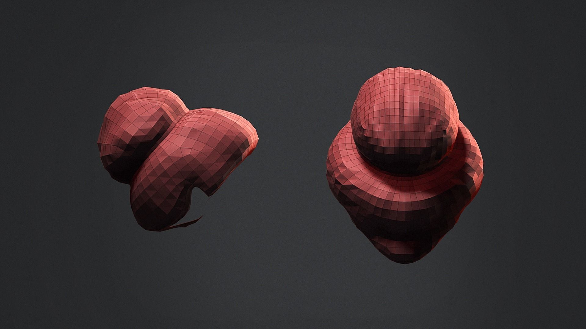 Hair - Low Poly Hairstyle Kitbashes 3D Model Collection_29