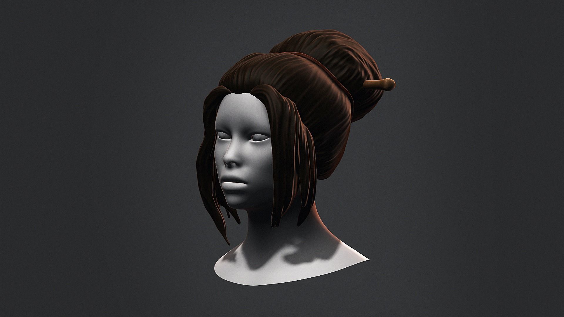 Hair - Low Poly Hairstyle Kitbashes 3D Model Collection_6