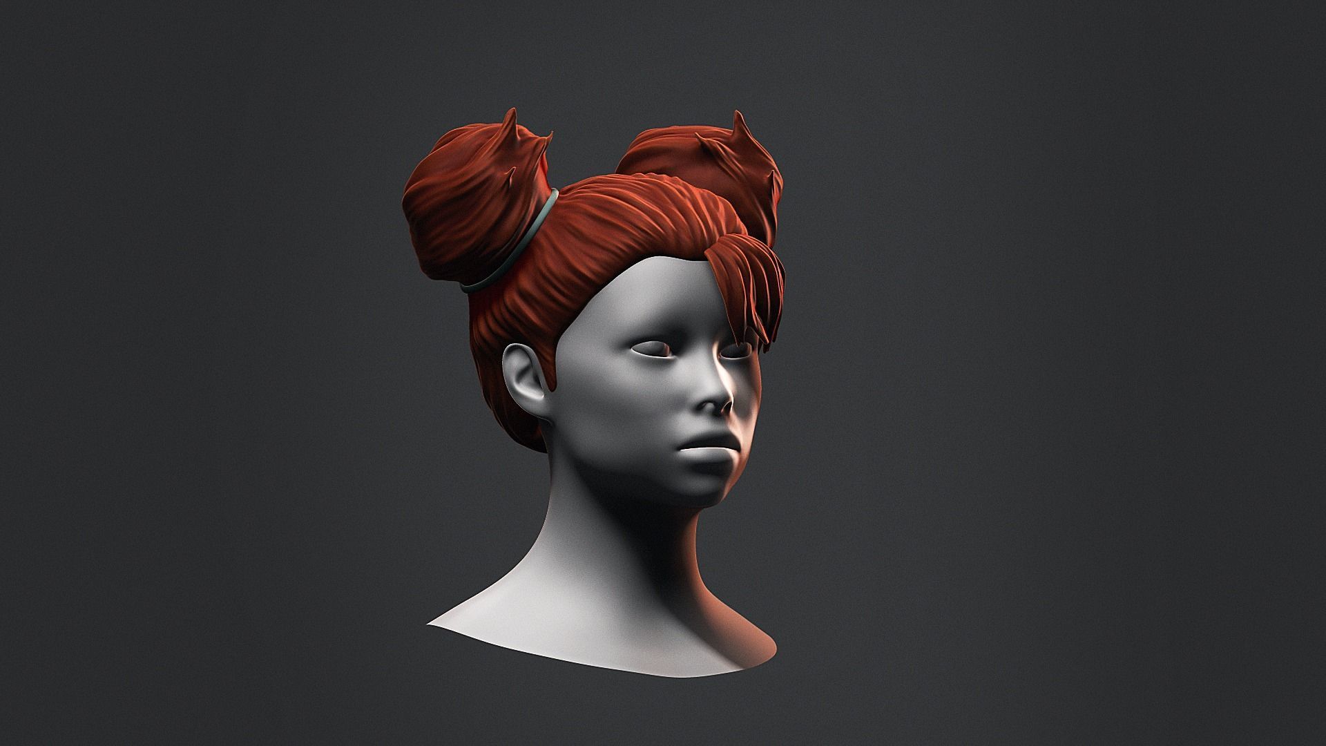 Hair - Low Poly Hairstyle Kitbashes 3D Model Collection_9