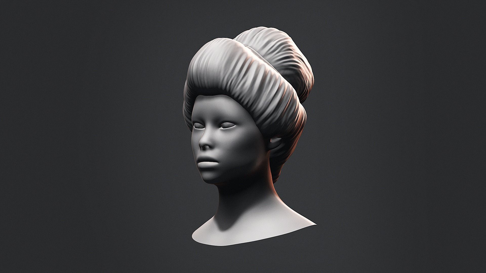 Hair - Low Poly Hairstyle Kitbashes 3D Model Collection_28