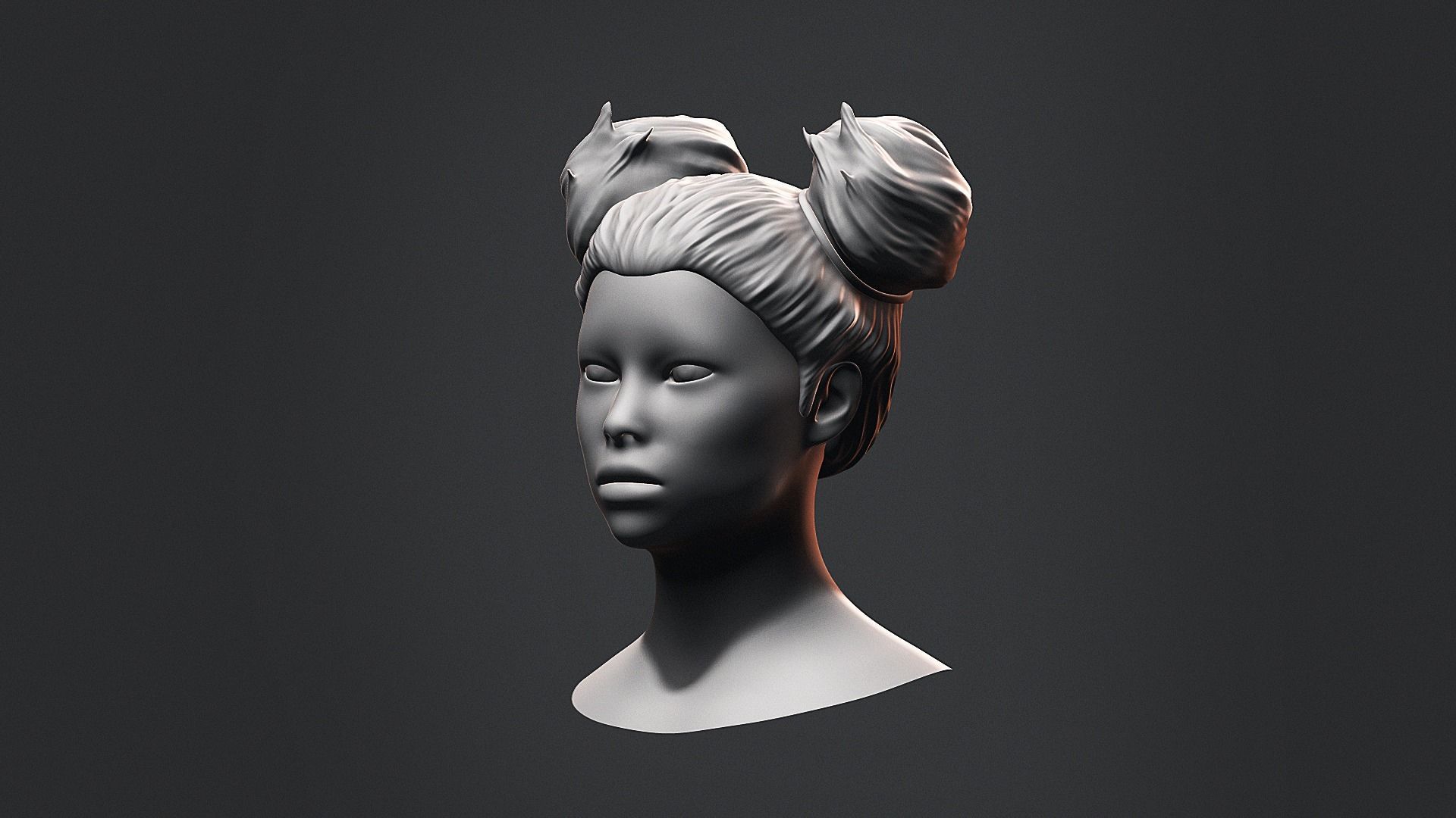 Hair - Low Poly Hairstyle Kitbashes 3D Model Collection_27