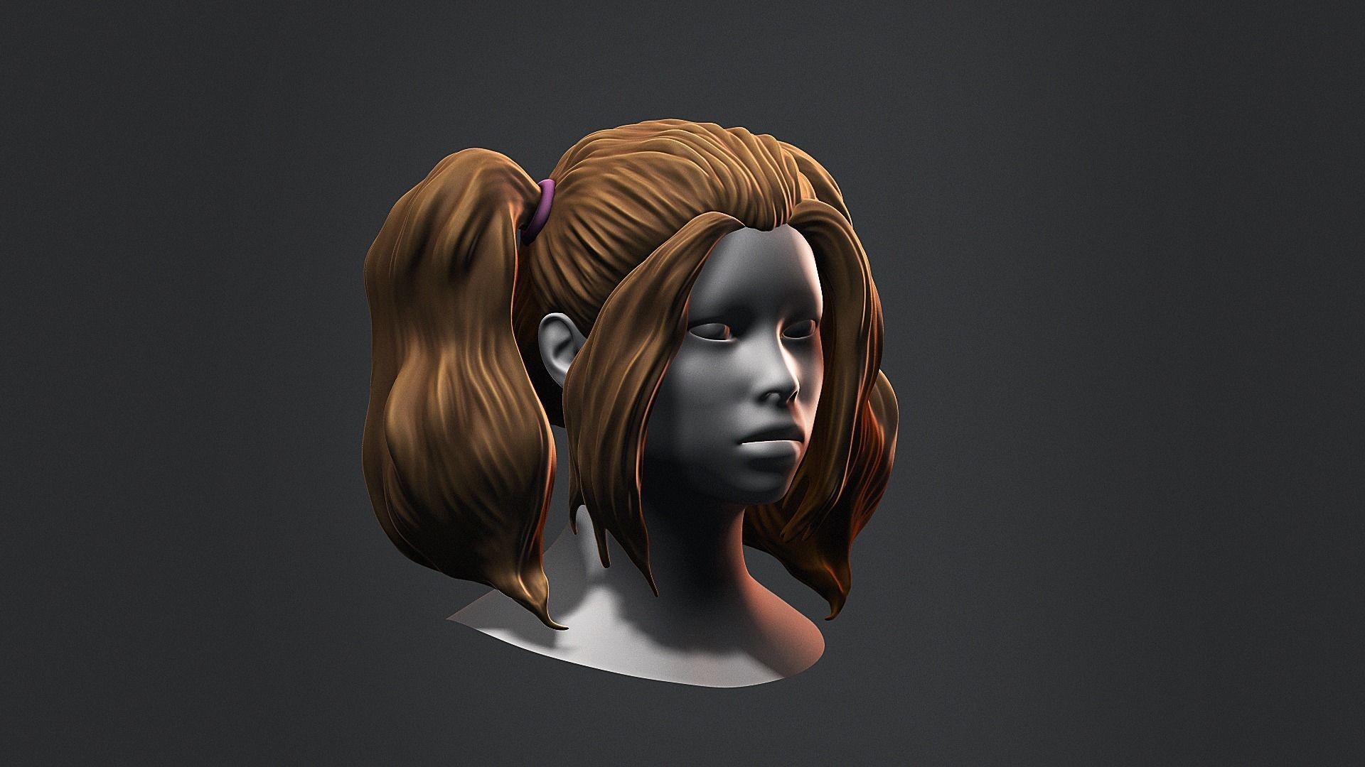 Hair - Low Poly Hairstyle Kitbashes 3D Model Collection_8