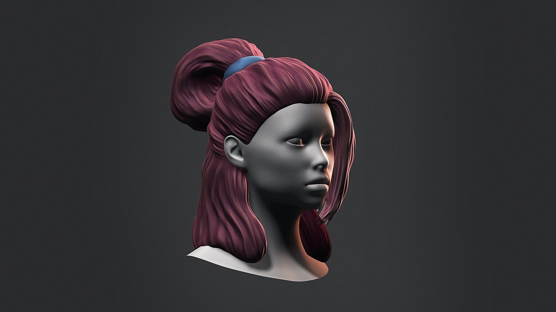 Hair - Low Poly Hairstyle Kitbashes 3D Model Collection_7