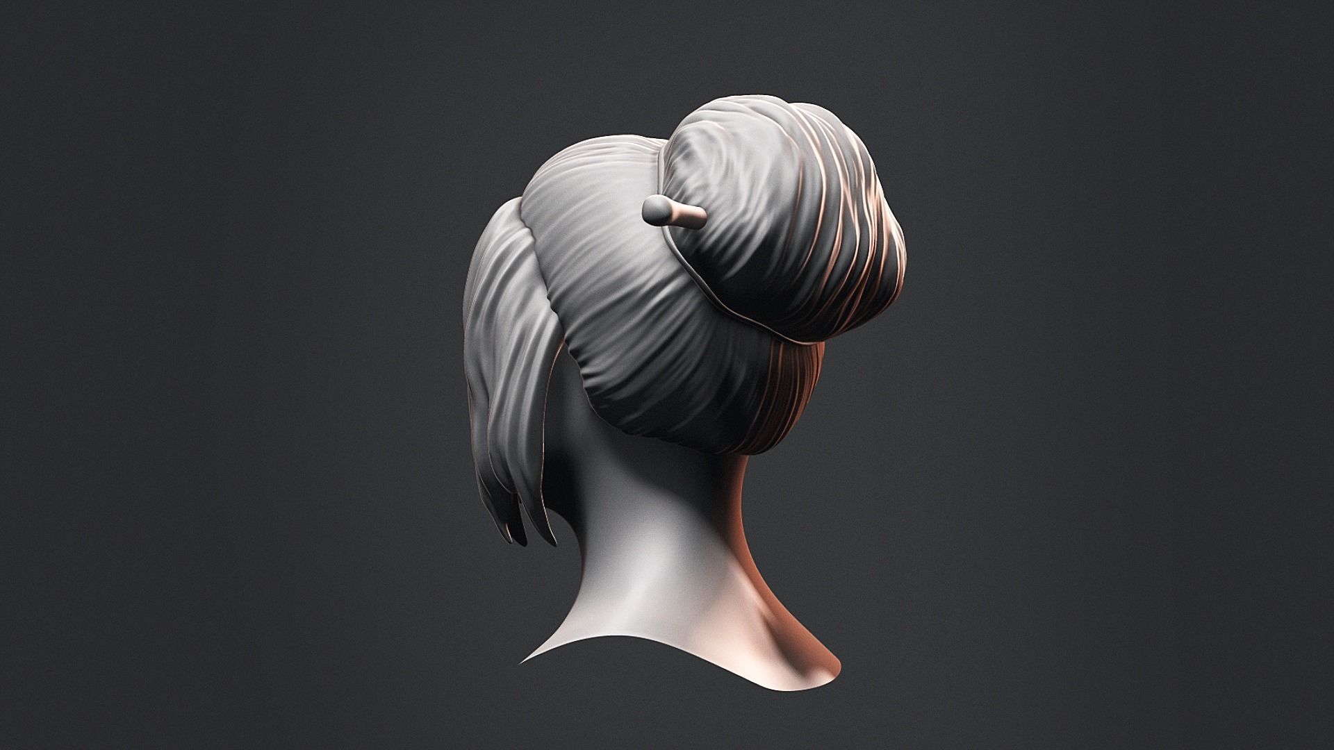 Hair - Low Poly Hairstyle Kitbashes 3D Model Collection_26