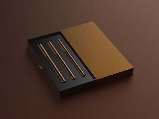 Cosmetic Pencil Set In Box 3D model