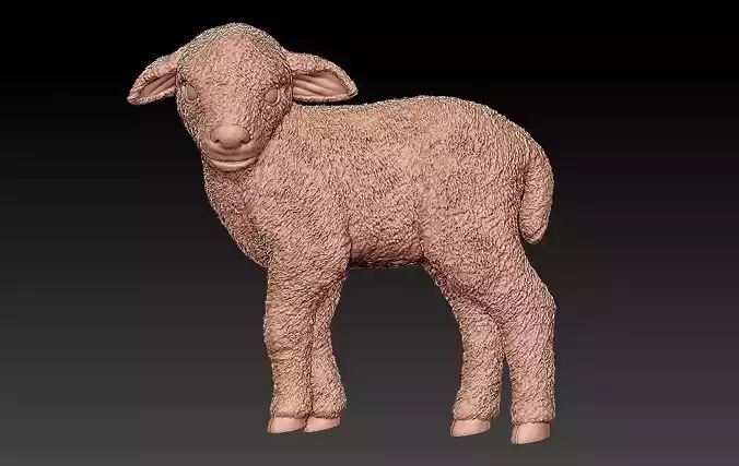 Lamb 3d model egyptian statue