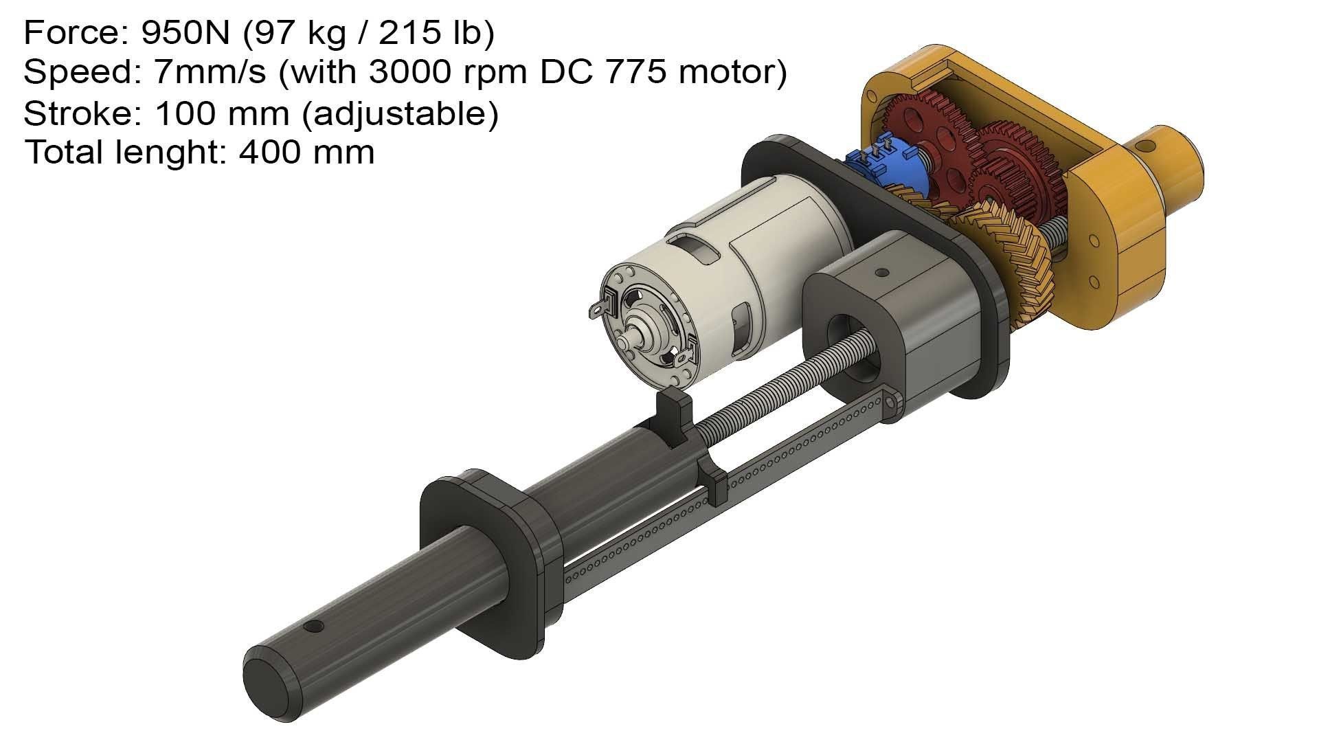 3D Printable Linear SERVO Actuator 3D print model_7