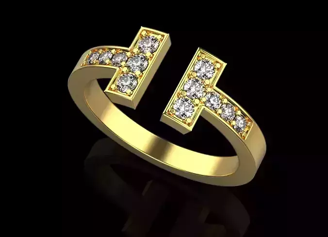 Tiffany Square Rose ring