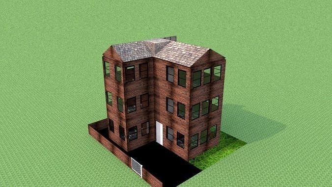 3-floor tall vintage wooden house code-106 Free 3D print model
