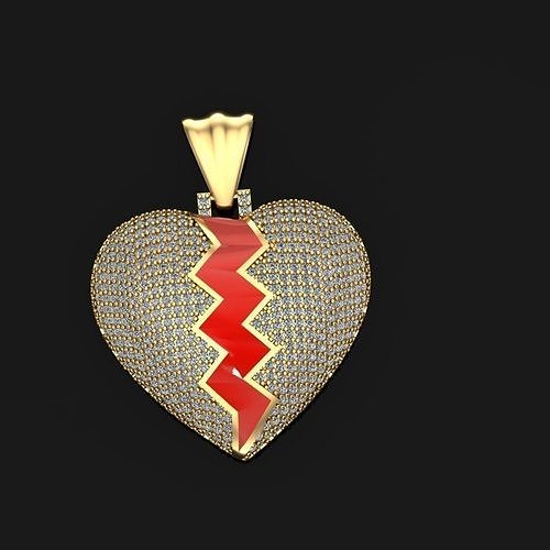 Broken Heart Shape Couple Pendant Hip Hop Necklace - Temu