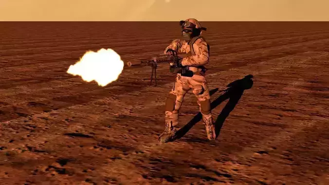 Russian Soldier Low-poly 3D model