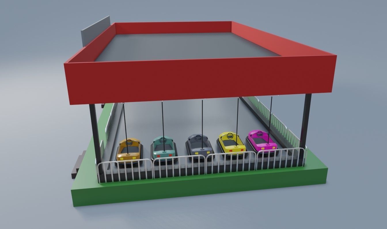 Beat Cart - Amusement Park - Parque de Diversoes Low-poly 3D model_4